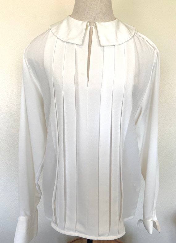 80s Ivory Blouse - Jaeger - Womens Blouse - Size 3