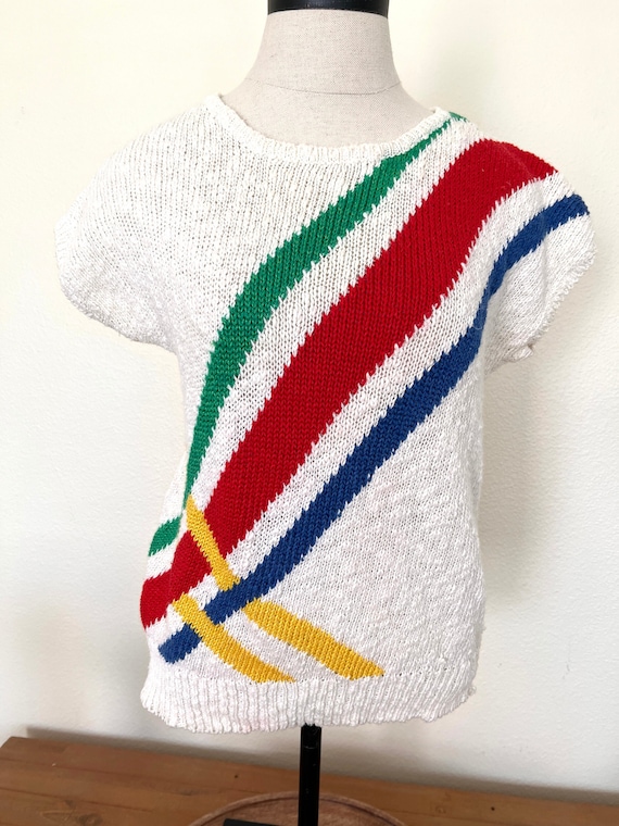 80's Pullover Sweater - Lightweight - Sleeveless … - image 1