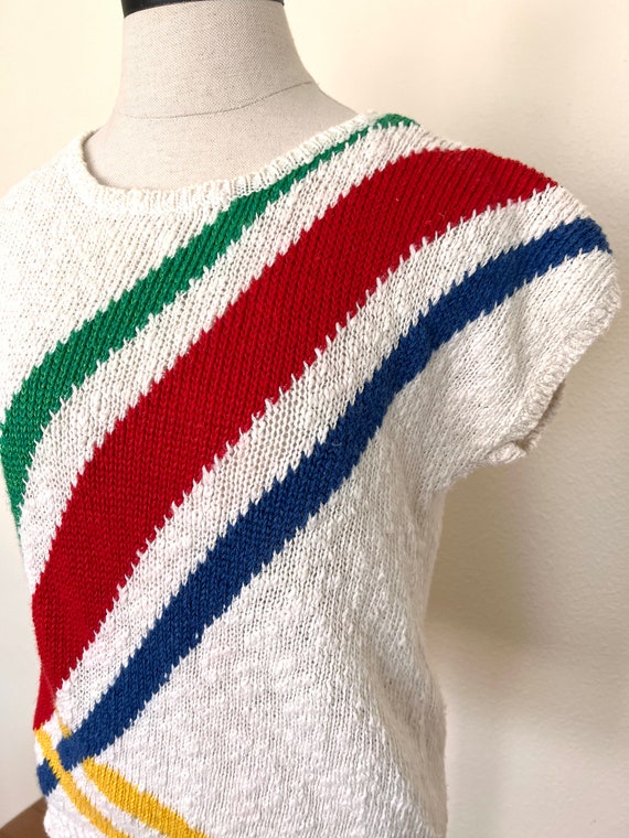 80's Pullover Sweater - Lightweight - Sleeveless … - image 3