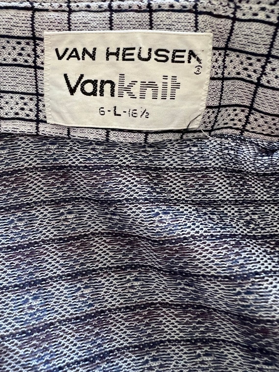 70's Van Heusen - Van knit - Mens Long Sleeve Che… - image 9