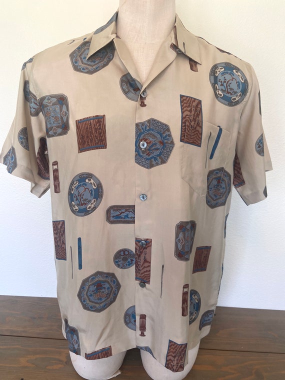 60's Silk - Mens - Unique Print Short Sleeve Shir… - image 9