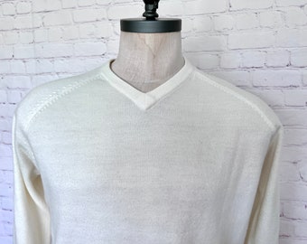 90s Cashmere Vneck Sweater - Unisex - Size Medium - Jack Scotland