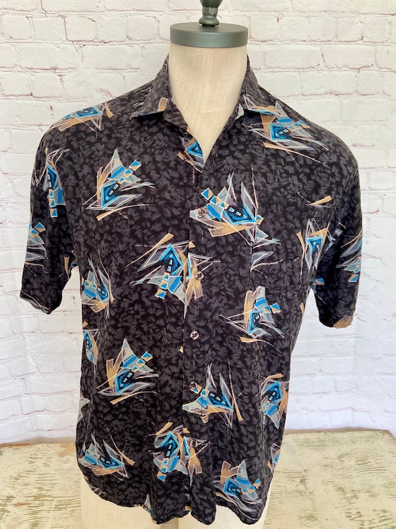 80's Atomic - Abstract Mens Short Sleeve Shirt - … - image 1