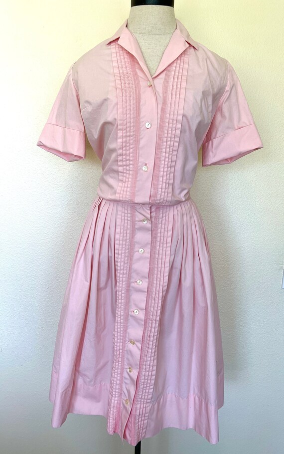 50's Pastel Pink Dress Set - Shirt & Skirt - Grea… - image 1