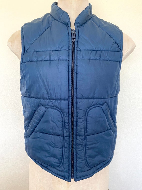 80's Blue Puffer Vest Sears Mens Store 
