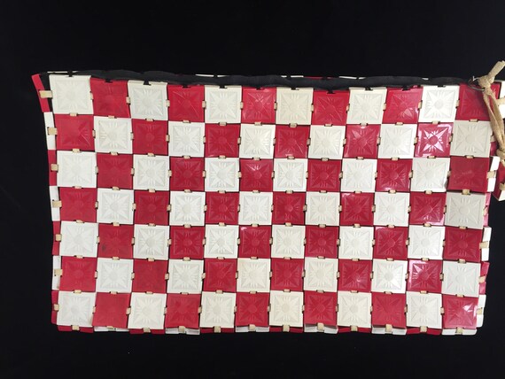 Plasticflex - 1940's - Rare - Embossed Red and Wh