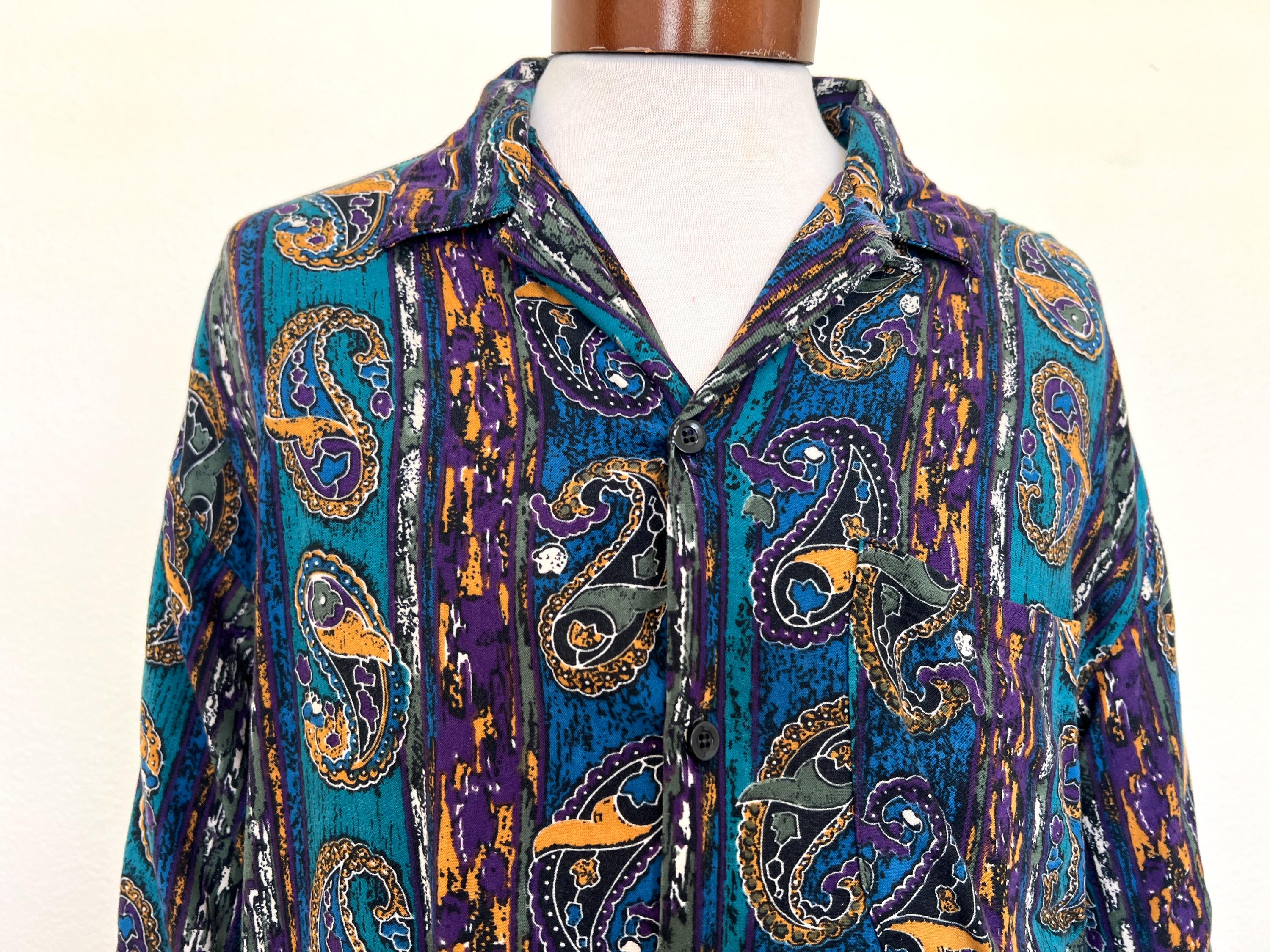Mens Vintage Paisley Shirt - Etsy