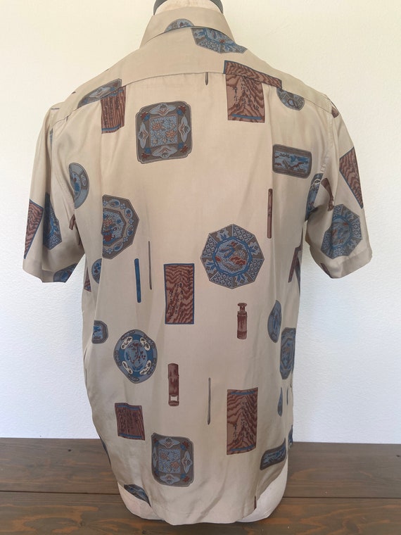 60's Silk - Mens - Unique Print Short Sleeve Shir… - image 7