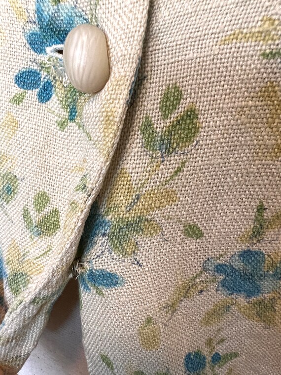 70's Soft Burlap Crop Button Up Blouse - Size Sma… - image 6