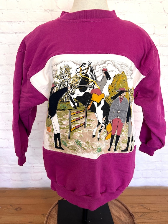 90's Equestrian Sweatshirt - Size Small/ Medium - 