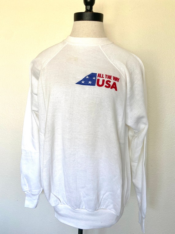 80's USA White Sweatshirt - Never Worn - Size Larg