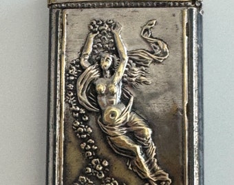 1901 Ladies MATCH SAFE -- Aphrodite Goddess of Fertility Art Nouveau