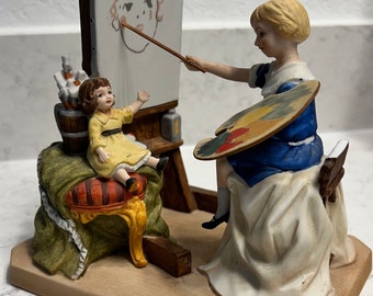 THE ARTIST'S DAUGHTER Vintage Figurine Endorsed by the Norman Rockwell Collection of Legendary Art 1980 made by Lynell Marketing Inc