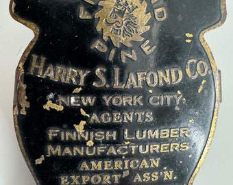 RECEIPT CLIP Harry S LaFond Co Agents Finish Lumber Manufacturers American Export Assn Finland made By LF Grammes & Sons