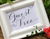 Guest Tree Wedding Sign - Please "Leaf" a Signature - Guest Book Alternative - Table Decoration Romantic hearts - Chic Fancy Signage - ANITA