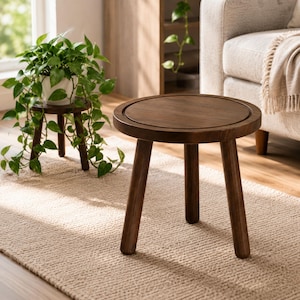 Wood Plant Stand Indoor, Modern Single Plant Pedestal for Large Plants, Solid Pine Plant Stool, Tall Wooden Plant Holder