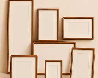 Cadre photo artisanal en bois massif couleur noyer, coins arrondis, cadre en bois résistant pour calligraphie, décoration murale, idée cadeau