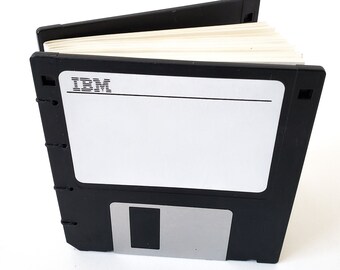 Recycled Coloured Floppy Disk Notebook, gift for geek, nerd, office gift, 90's gift
