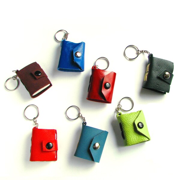 Set of Three Mini Book Keychains, purse charm, book ornament, book lover