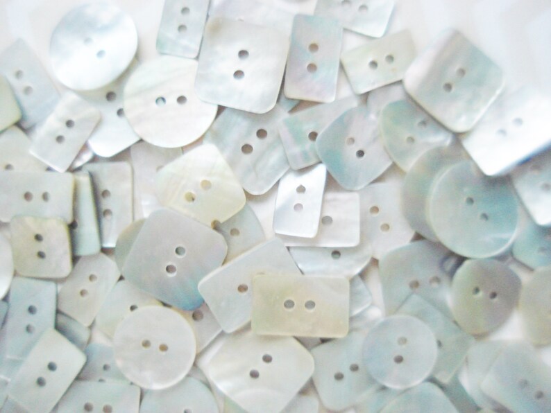 Assorted MOP Buttons 50-500 Abalone Buttons Akoya Shell Buttons Square Shell Buttons Dimi Akoya Buttons Fancy Round Akoya Buttons image 4