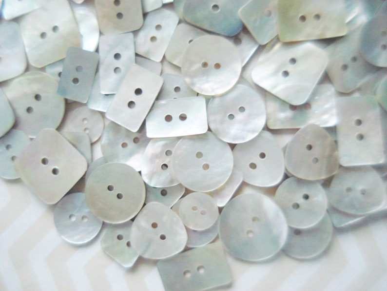Assorted MOP Buttons 50-500 Abalone Buttons Akoya Shell Buttons Square Shell Buttons Dimi Akoya Buttons Fancy Round Akoya Buttons image 5