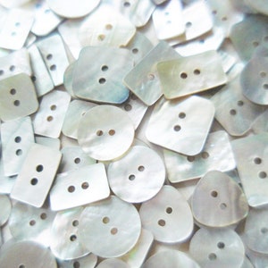 Assorted MOP Buttons 50-500 Abalone Buttons Akoya Shell Buttons Square Shell Buttons Dimi Akoya Buttons Fancy Round Akoya Buttons image 2