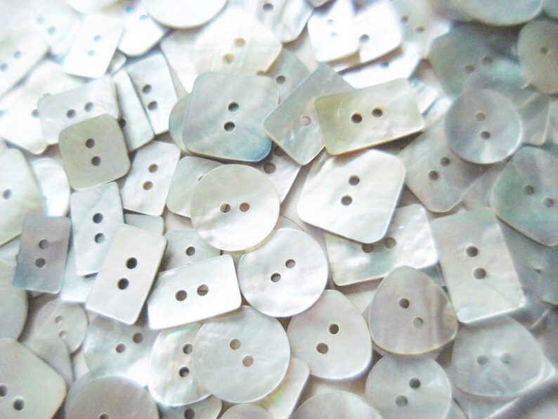 Assorted MOP Buttons 50-500 Abalone Buttons Akoya Shell Buttons Square Shell Buttons Dimi Akoya Buttons Fancy Round Akoya Buttons image 2