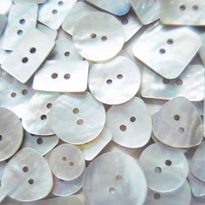 Assorted MOP Buttons 50-500 Abalone Buttons Akoya Shell Buttons Square Shell Buttons Dimi Akoya Buttons Fancy Round Akoya Buttons image 1