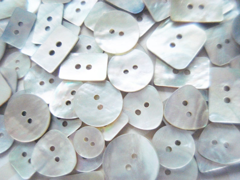 Assorted MOP Buttons 50-500 Abalone Buttons Akoya Shell Buttons Square Shell Buttons Dimi Akoya Buttons Fancy Round Akoya Buttons image 1