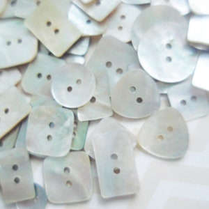 Assorted MOP Buttons 50-500 Abalone Buttons Akoya Shell Buttons Square Shell Buttons Dimi Akoya Buttons Fancy Round Akoya Buttons image 3