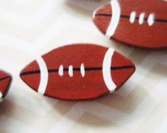 Vintage Kids Button Covers - 5 Football Button Covers - Sports Button Covers - Brown Football Button Covers - Kids Sports Button Covers