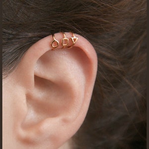 Geometric Ear Cuff No Piercing Triple Gold Ear Cuff Set for - Etsy