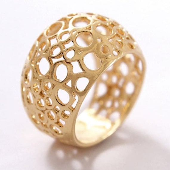 Delicate Circle Gold Ring With White Diamonds - Etsy | Simple ring design,  Gold ring designs, Gold rings fashion