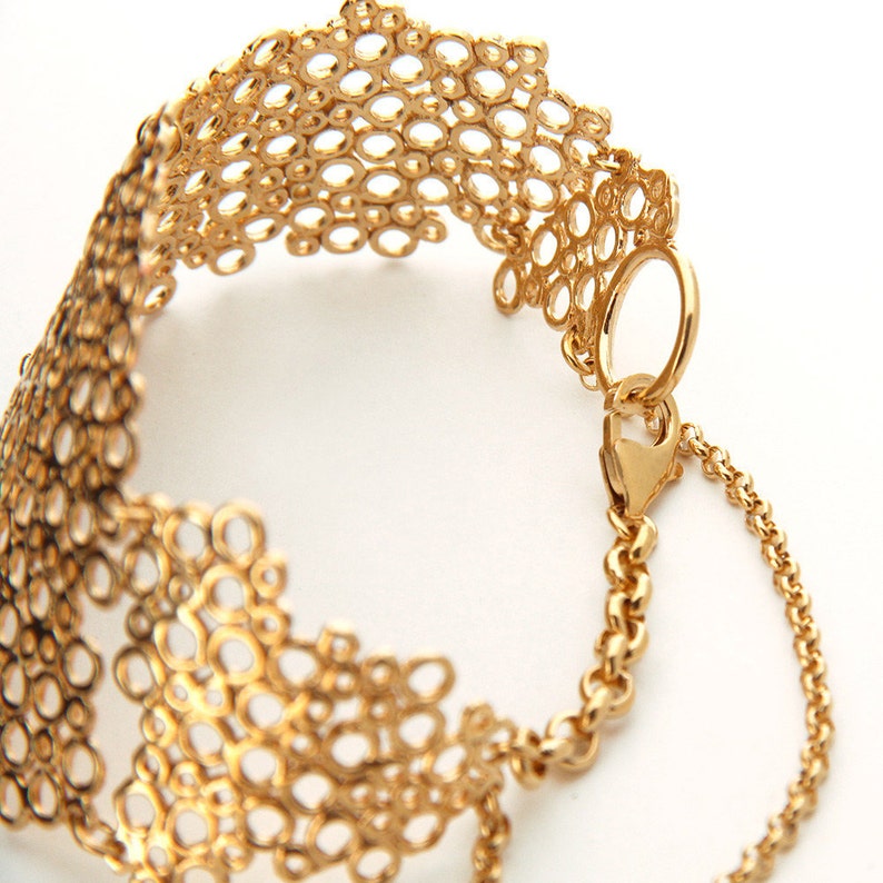 Gold Bracelet Chunky Solid Gold Bracelet Statement Etsy