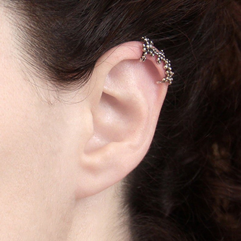 Oxidized Ear Cuff Earrings No Pierce Earrings Silver Ear Etsy