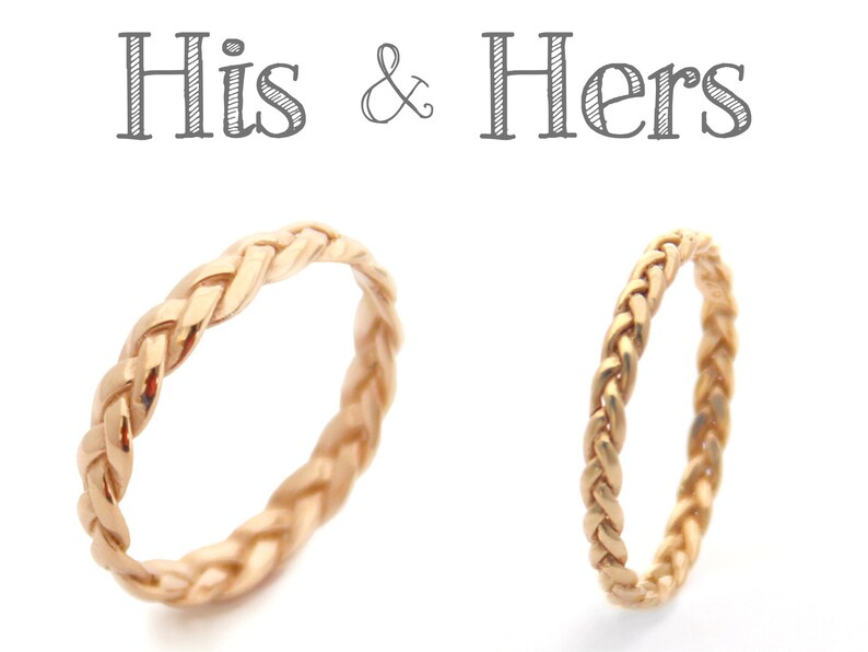 Unique His & Hers Promise Rings Promise Ring Band Braided Etsy