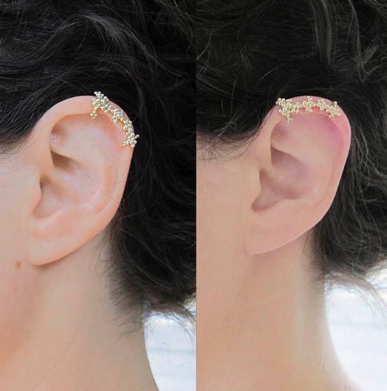 Rose Gold Ear Cuffs Clip on Earrings Cartilage Ear Wrap Etsy