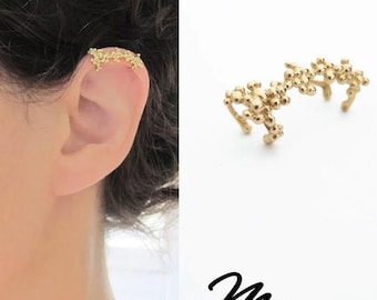 Polsino auricolare in oro senza piercing, orecchini cartilaginei, orecchini per l'orecchio superiore, polsini auricolari unici, orecchini elicoidali per donna, avvolgimento dell'orecchio Boho, polsino auricolare di vite