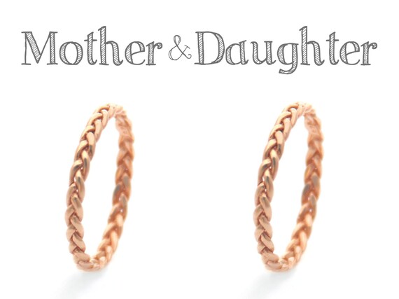 Mother and Daughter Rings Set Hers and 