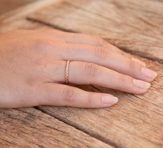 Thin rose gold wedding band deals