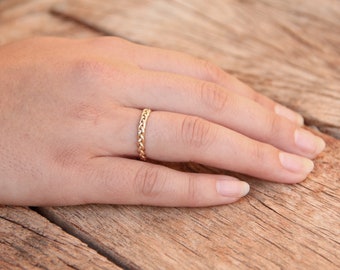 Dainty Wedding Band delicate Jewelry trending now, trending jewelry, most sold item, Yellow Gold Braided ring, best selling jewelry ring