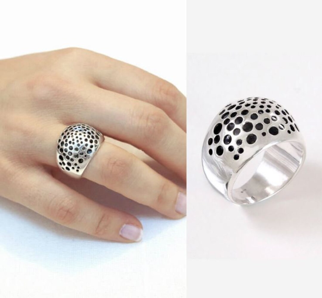 Sterling Silver Dome Ring, Statement Ring, Trending Ring, Chunky Ring ...