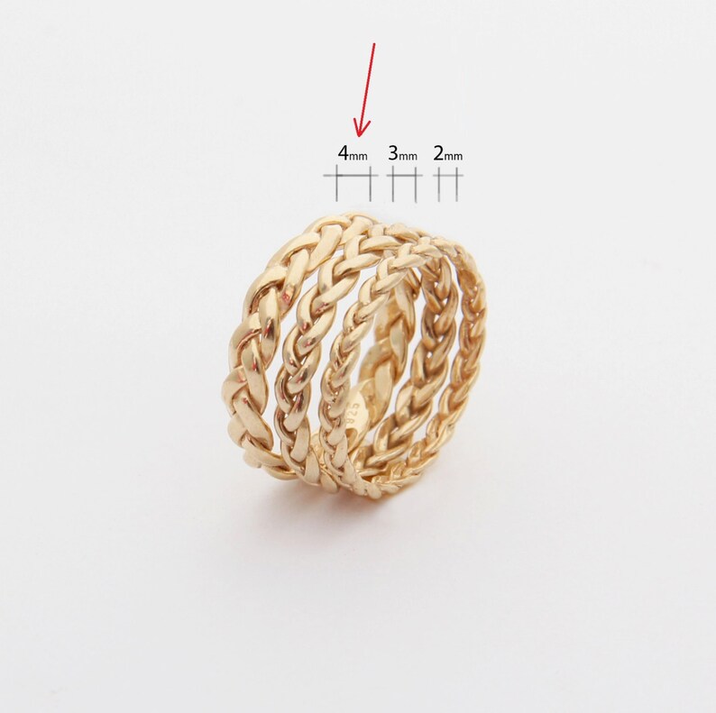 rose women ring braided gold ring Rose Gold Wedding Bands women rose gold wedding ring 14k rose gold ring