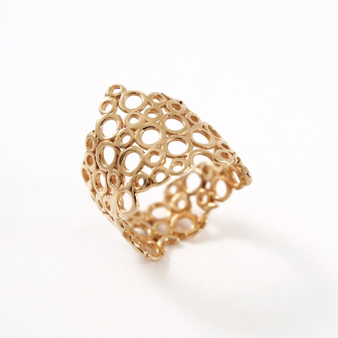 Flower Vine Diamond Band Greek 18k Gold Ring — Athena Gaia