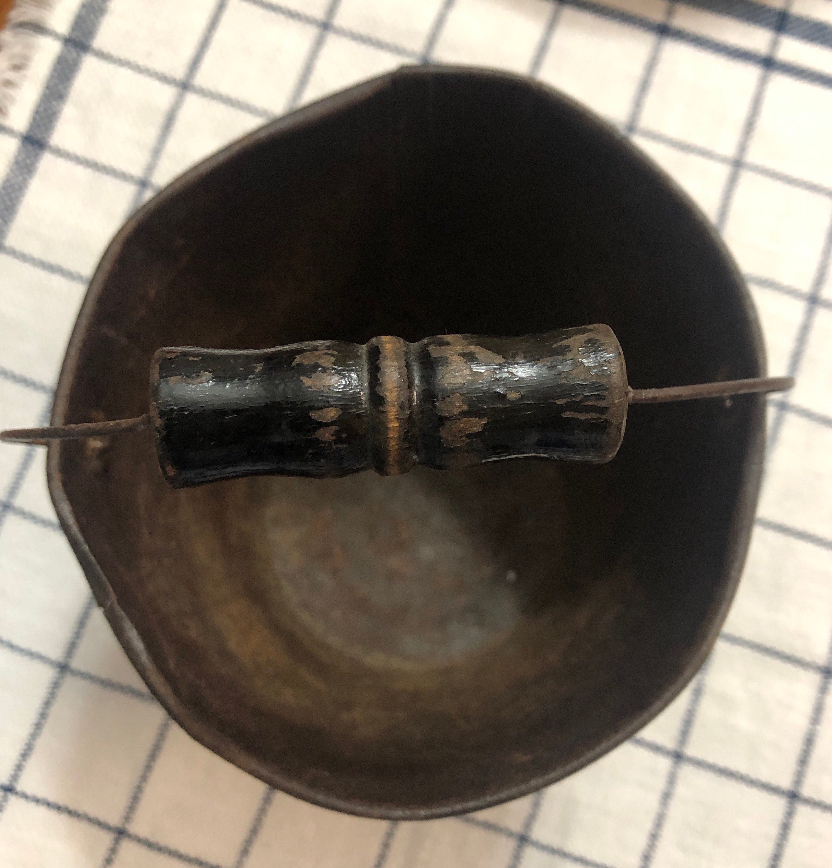 SEA Side puke / pail bucket with wood bail handle black w/gold Etsy