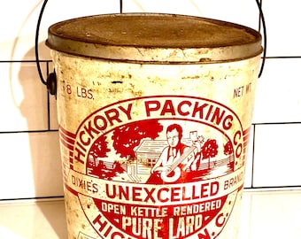 Advertising-PURE Lard Bucket-Hickory Packing-Hickory NC