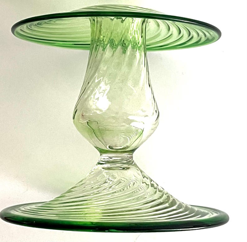 Stueben Transparent Green Art Glass Candlestick Holder - Etsy