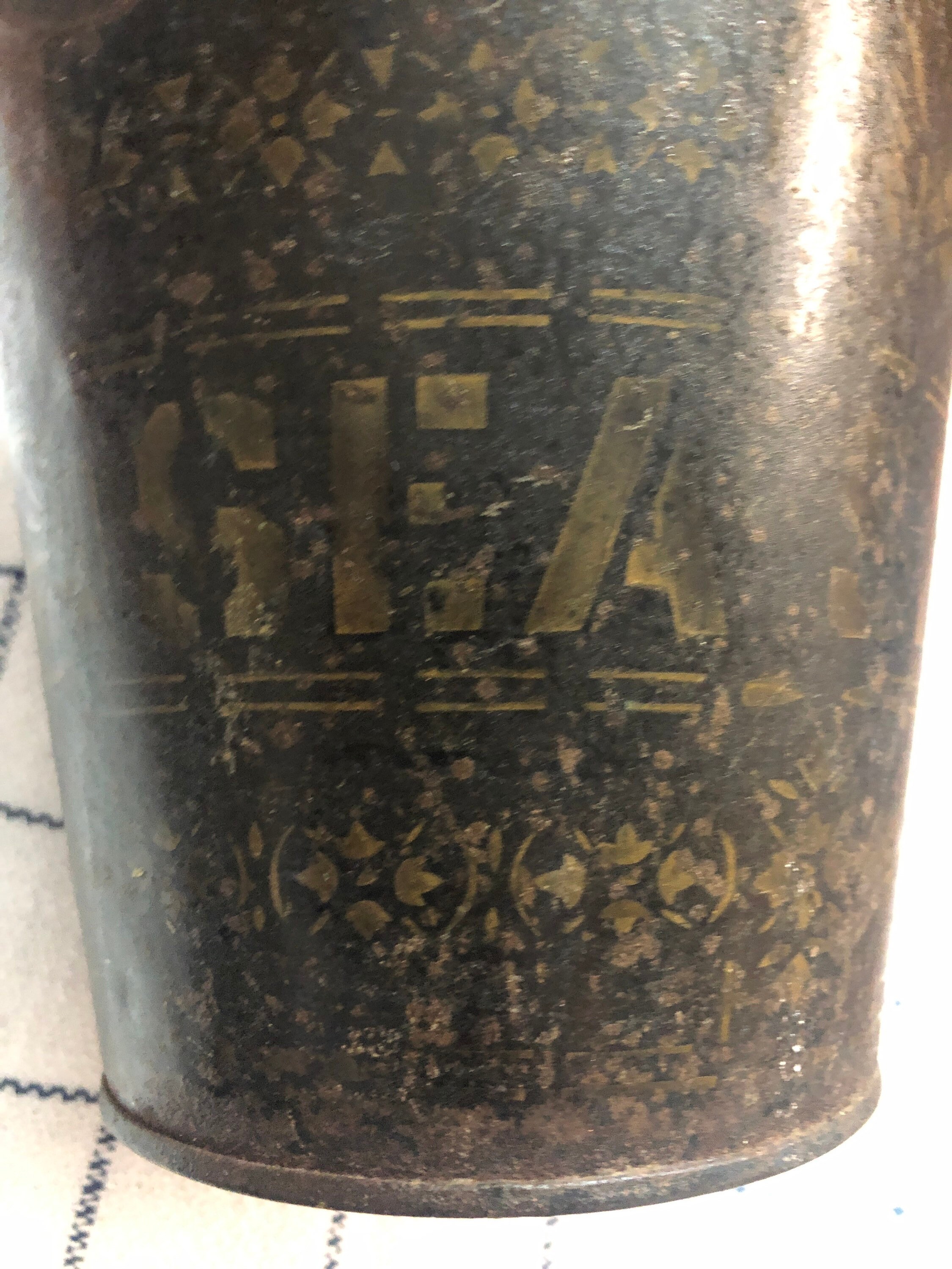 SEA Side puke / pail bucket with wood bail handle black w/gold Etsy