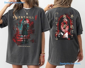 Silent Hill f Horror Game T-Shirt, Vintage Comfort Colors Gaming Tee, Japanese Horror Aesthetic 2-Sided Graphic Tee, Gamer Fan Gift