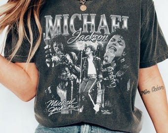 Michael Jackson Concert Tee: Vintage Graphic Print, Cotton Comfort Colors Shirt